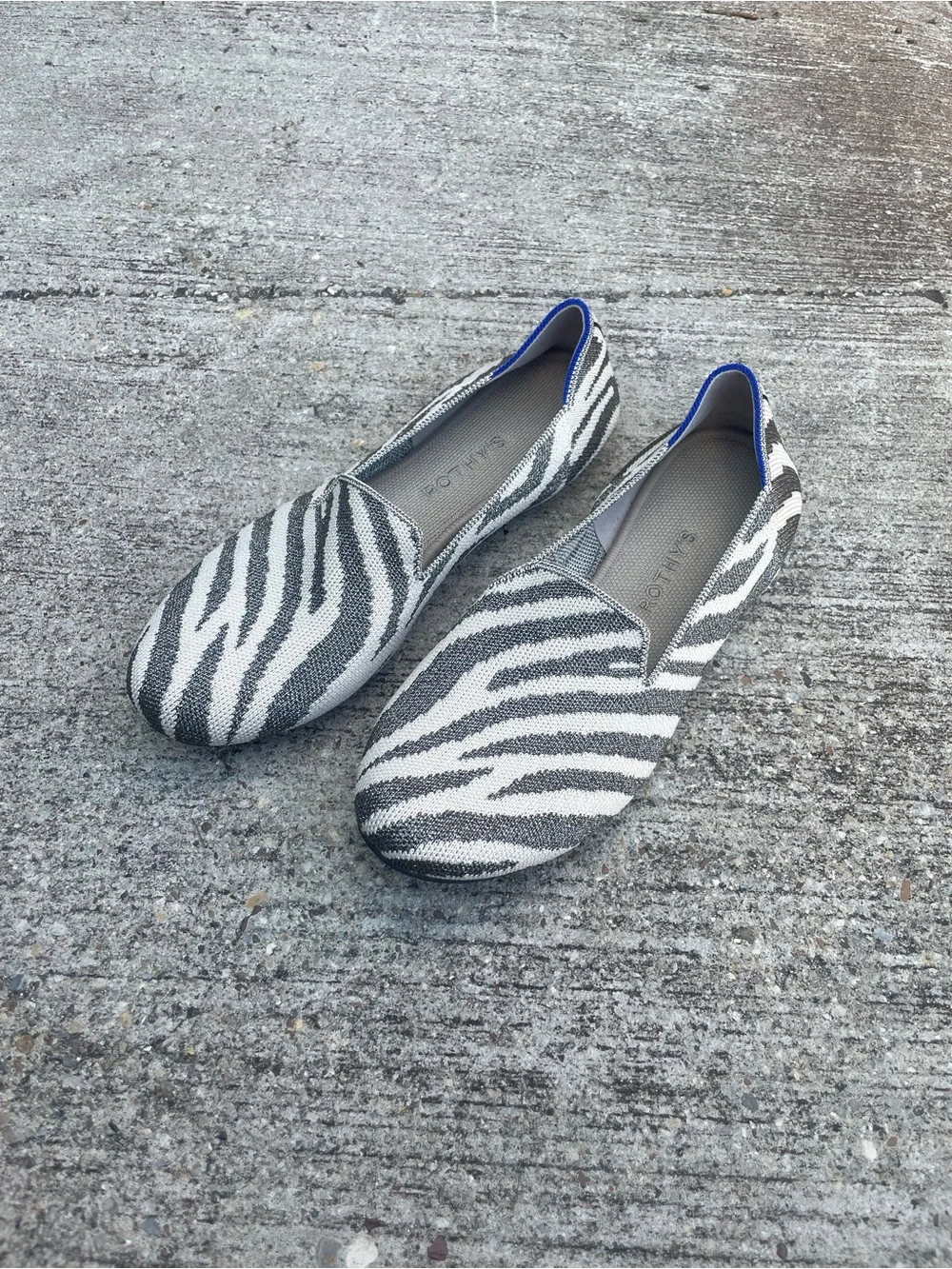 ROTHY'S Women’s Zebra-Print Slip-On Loafers - Shimmer Zebra